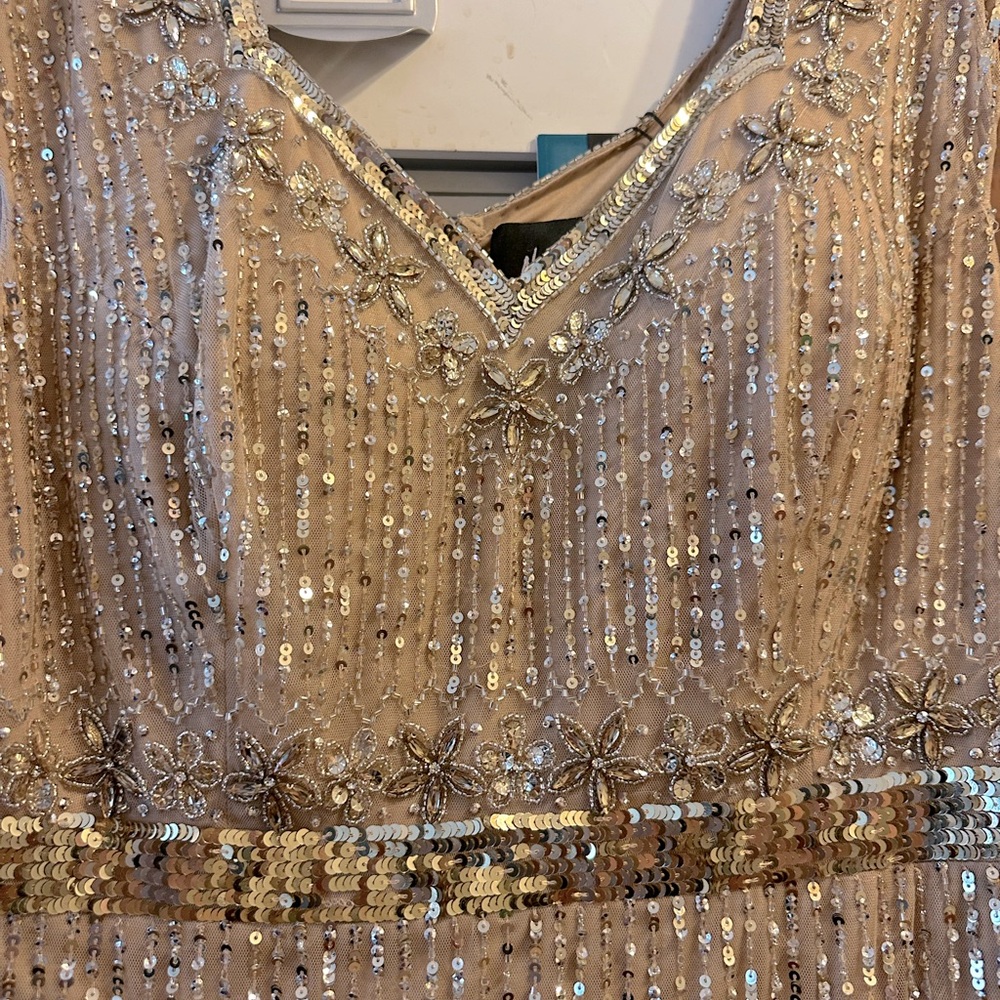 ✔️#88B BNWT MAC DUGGAL Sweetheart Neckline Beaded Sequin Column Gown #9089 - Picture 8 of 10